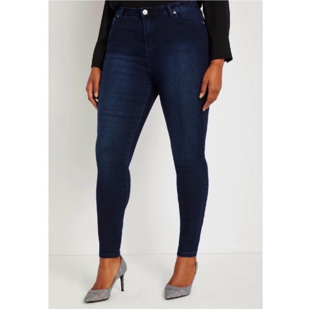 Eloquii Olivia Sculpting Skinny Jean High Waist Dark Wash Stretch Denim 20 - Picture 2 of 14